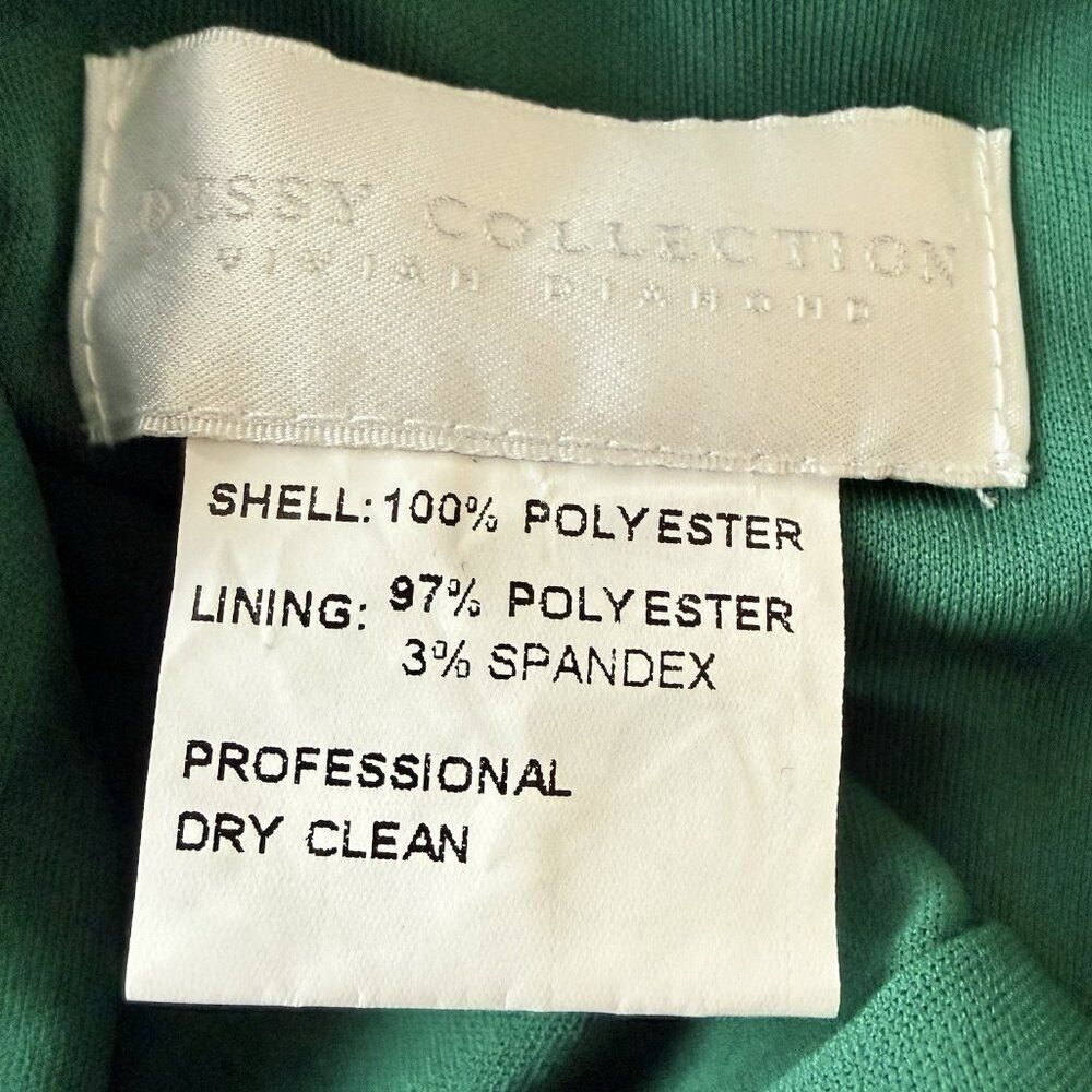 DESSY COLLECTION Sleeveless Draped Chiffon Maxi Dress Women 16 Hunter Green NWOT - Picture 9 of 11